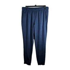 Glacier Men's Performance tapper leg Jogger pants Wicking Zipper Pocket Blue XL